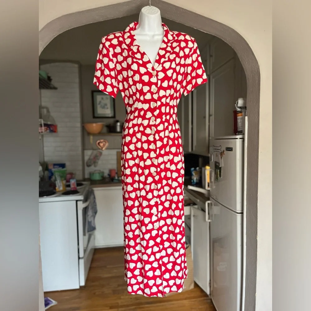 Vintage 80-90s maxi valentine dress-12 - Picture 1 of 11